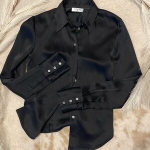 Aritzia silk button down blouse